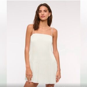A&F Giselle Faux Pearl Pleat Release Mini Dress